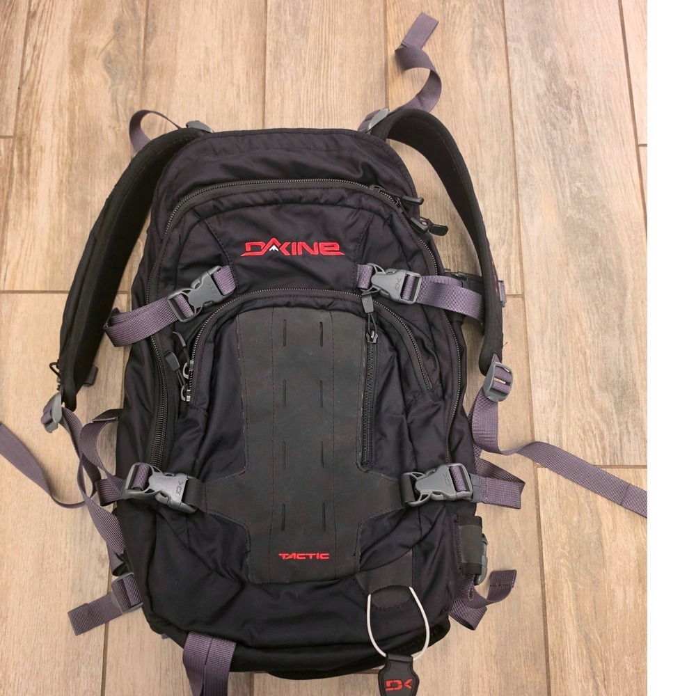 Dakine Tactic Backpack Black Grey Red Technical Ski Snowboard Day Pack